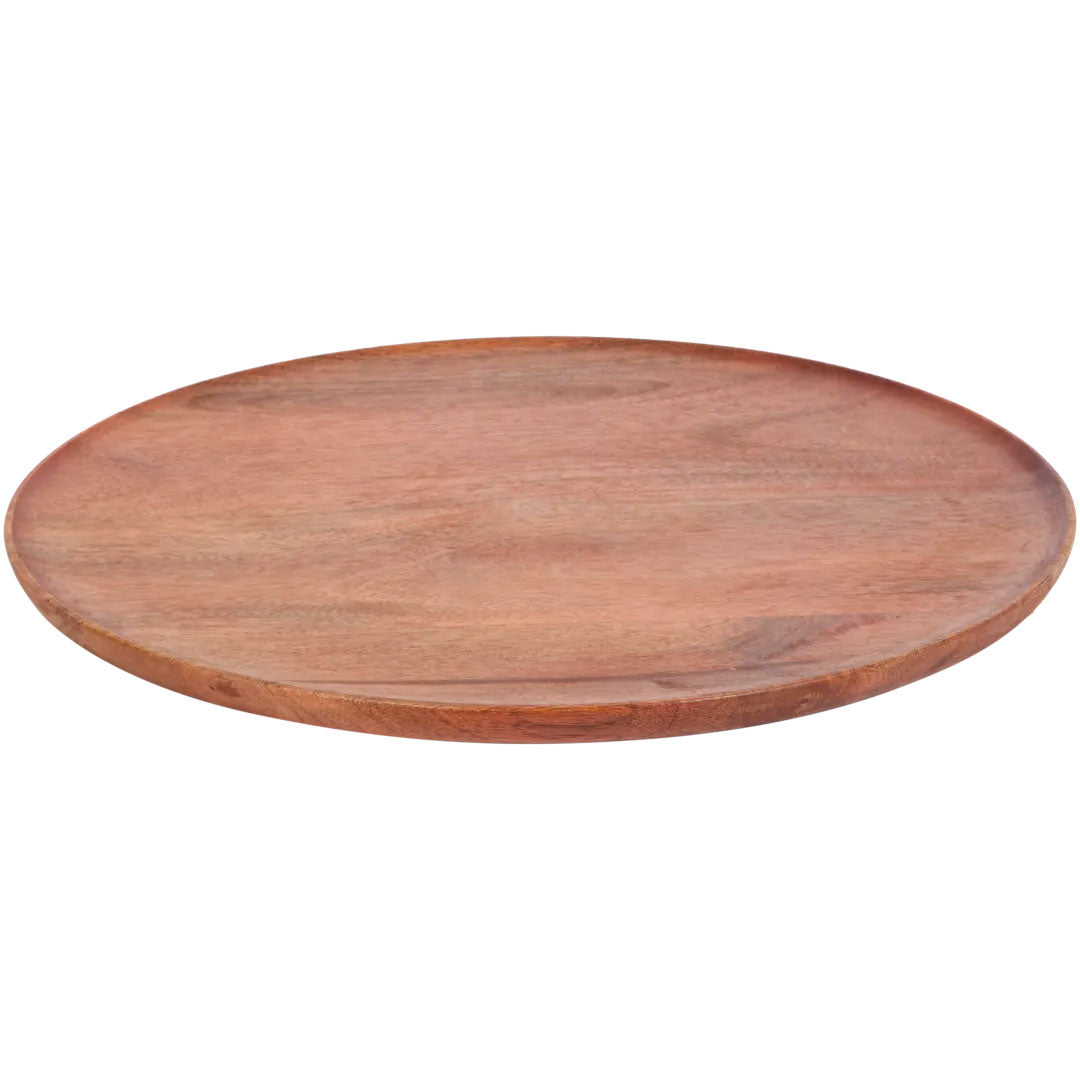 vassoio rotondo in legno con ghirlanda natalizia e incisione "Il Profumo delle Feste.