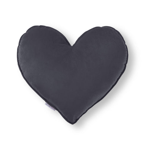 Cuscino a forma di cuore in velluto grigio antracite