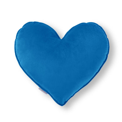 Cuscino a forma di cuore in velluto azzurro