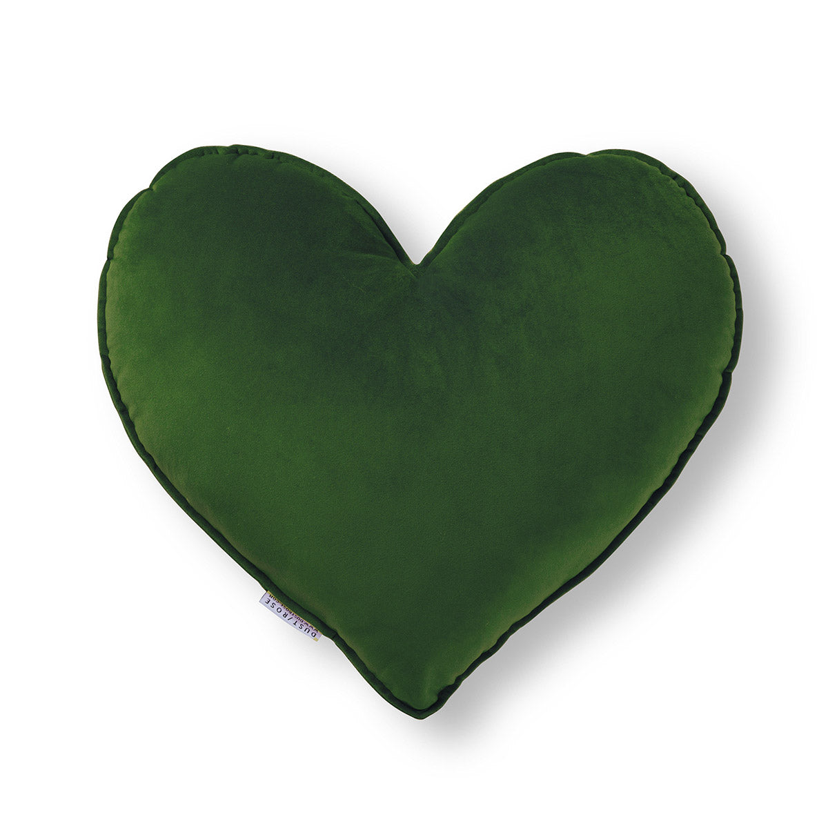 Cuscino a forma di cuore in velluto verde