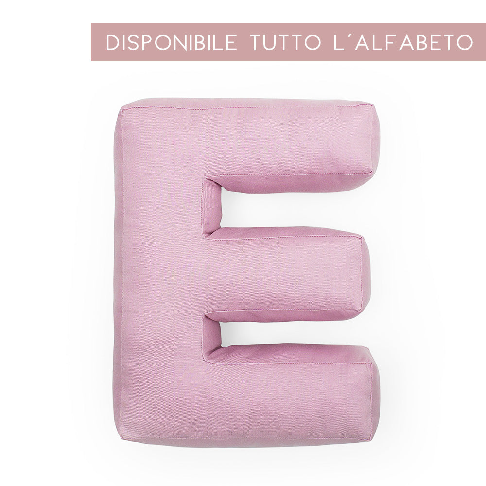 Cuscino Personalizzato Lettera Alfabeto Iniziale Cotone Rosa