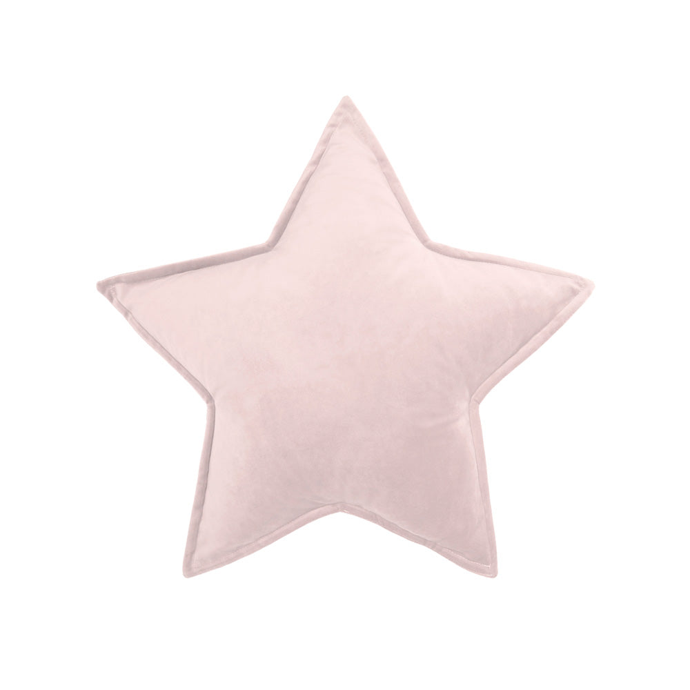 Cuscino a forma di stella in velluto rosa cipria