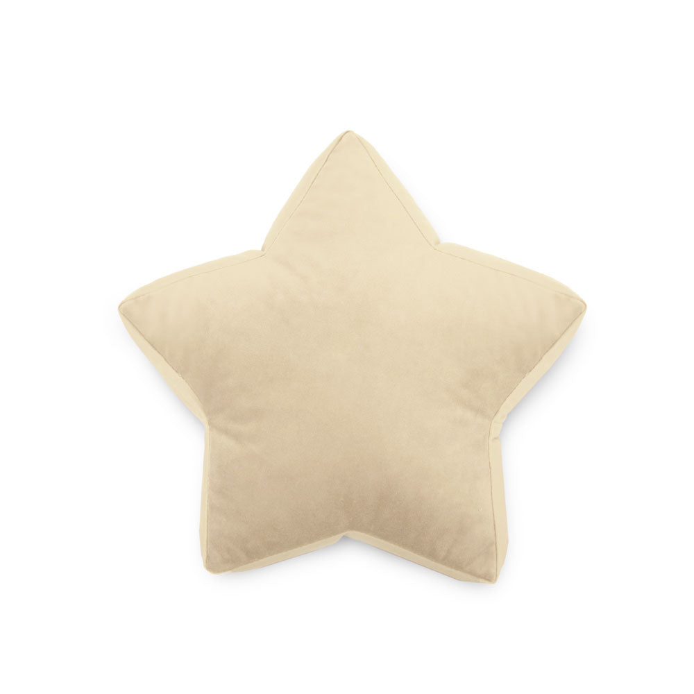 Cuscino a forma di stella in velluto panna