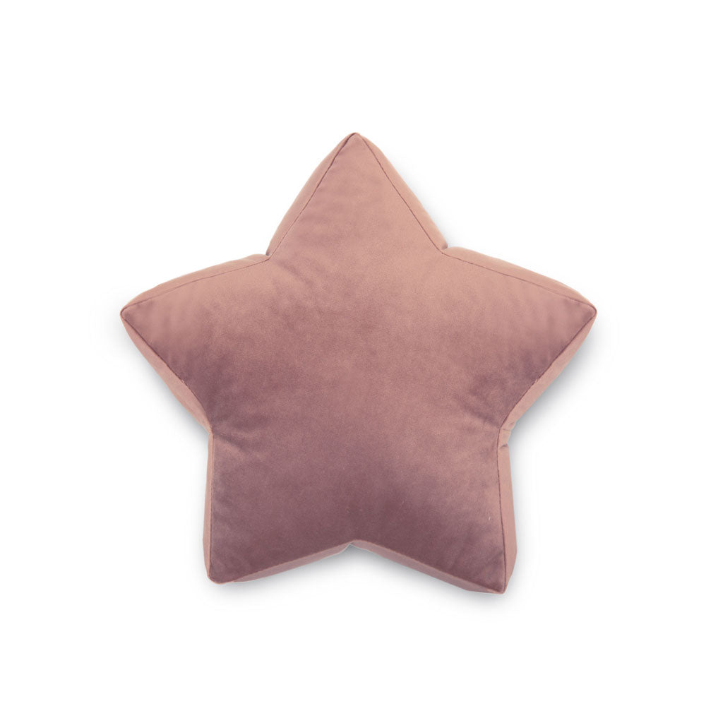Cuscino a forma di stella in velluto rosa malva