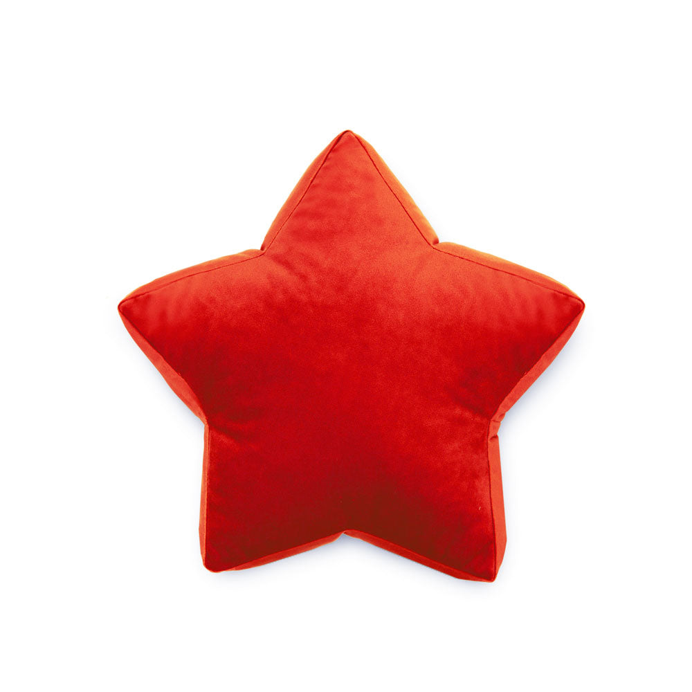 Cuscino a forma di stella in velluto rosso