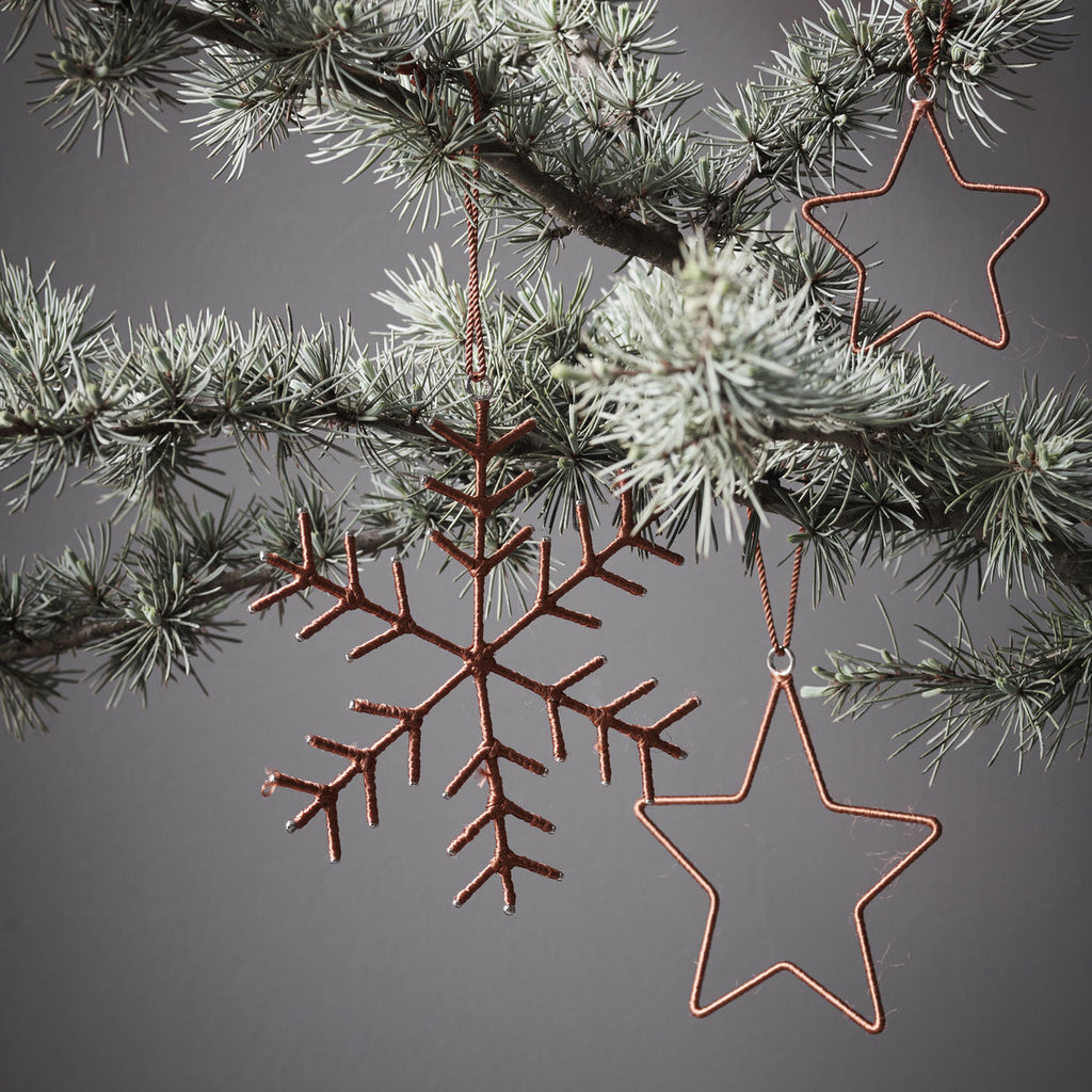 House Doctor Set di Adobbi per l'albero di Natale bronzo stelle e fiocchi di neve