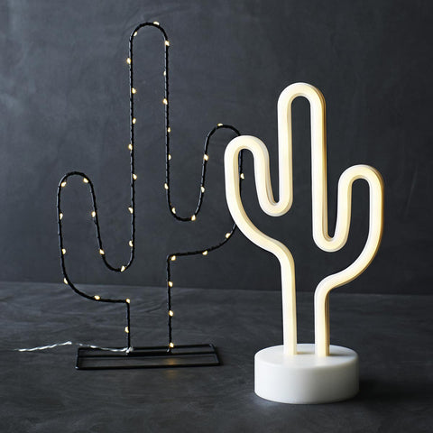 Lampada neon a forma di cactus