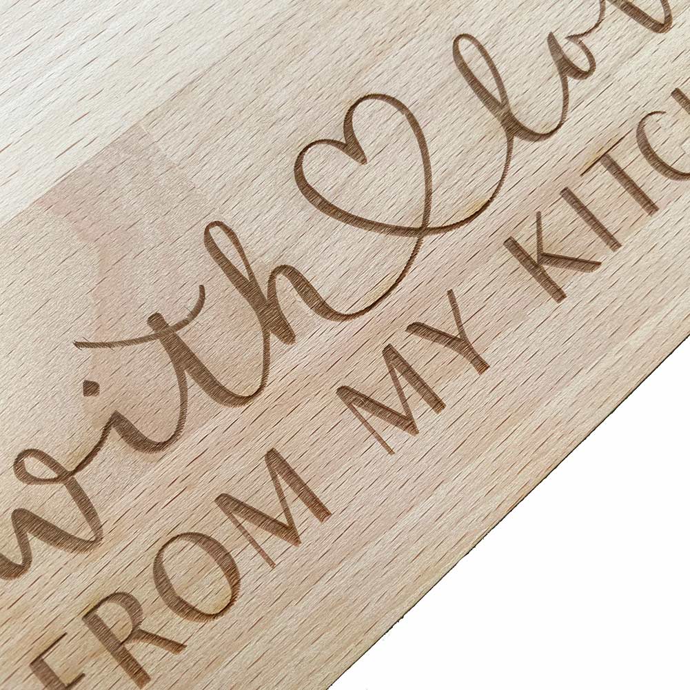Tagliere in legno rettangolare "With Love From My Kitchen"