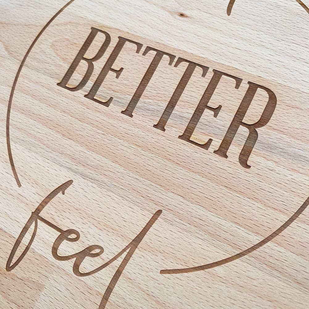 Tagliere in legno rotondo Eat Better Feel Better